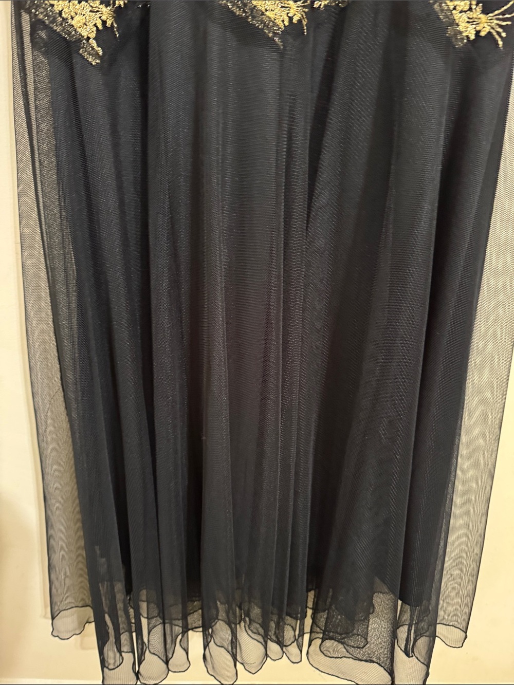 Y2K Betsey Johnson Evening Black & Gold Floral Lace Dress size 12 Whimsigoth - Picture 3 of 11